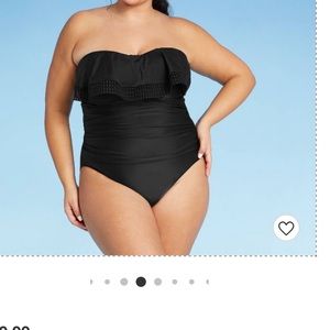 Kona Sol crochet flounce full coverage bathing suit